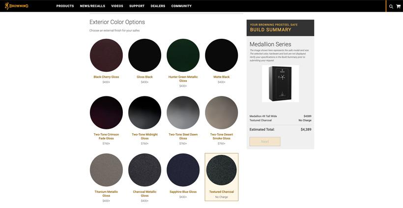 Browning gun safe color options