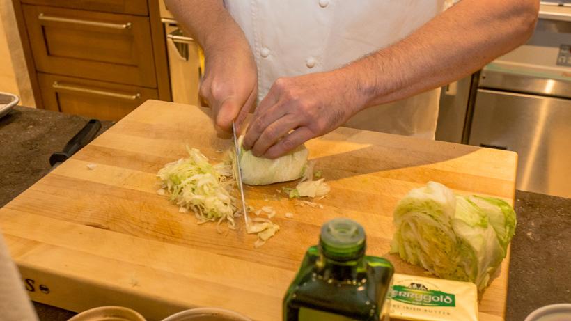 Cutting head of lettuce