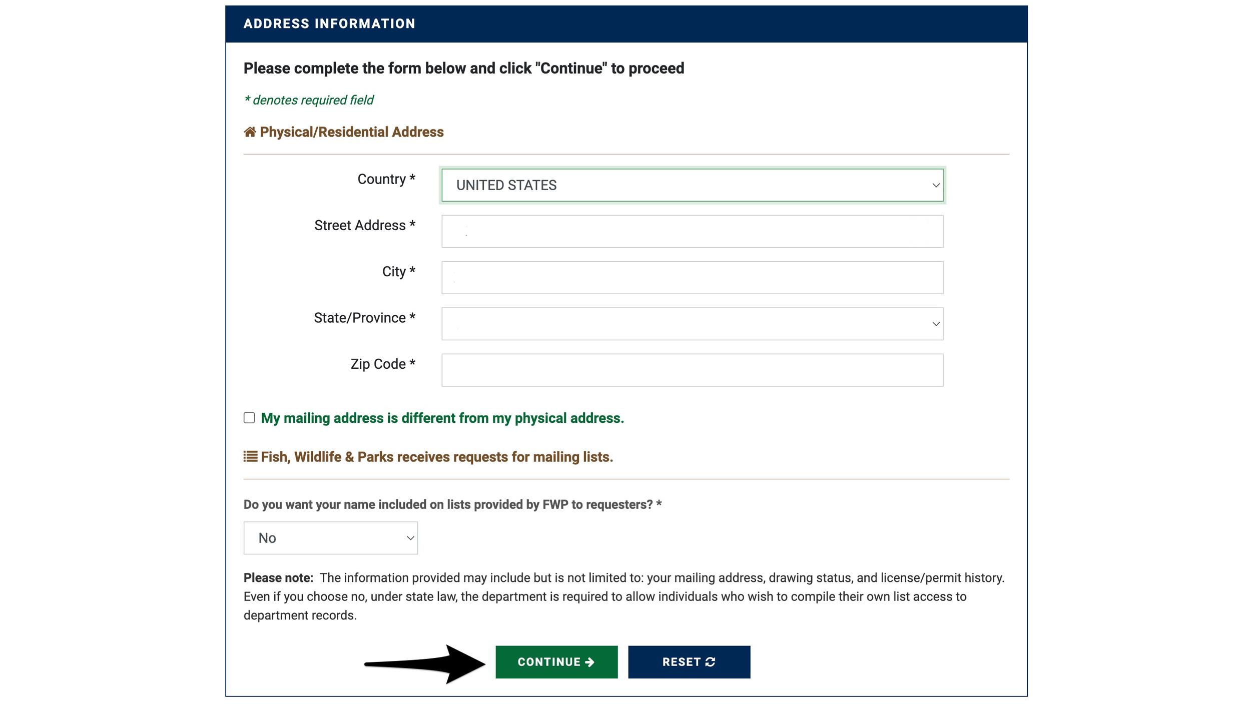 Verify address information