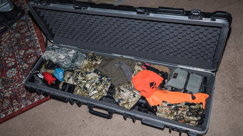 Packing hard sided gun case with gear