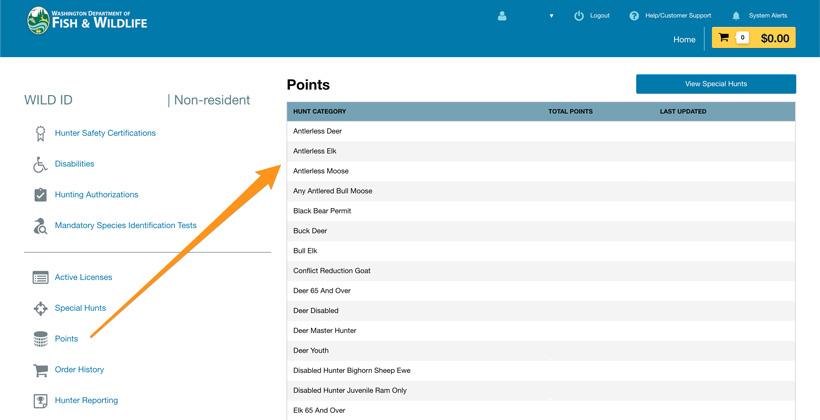 Looking up washington bonus points