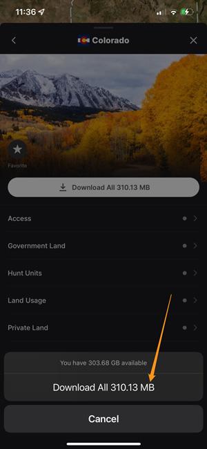 New download flow for layers and offline satellite maps - 2