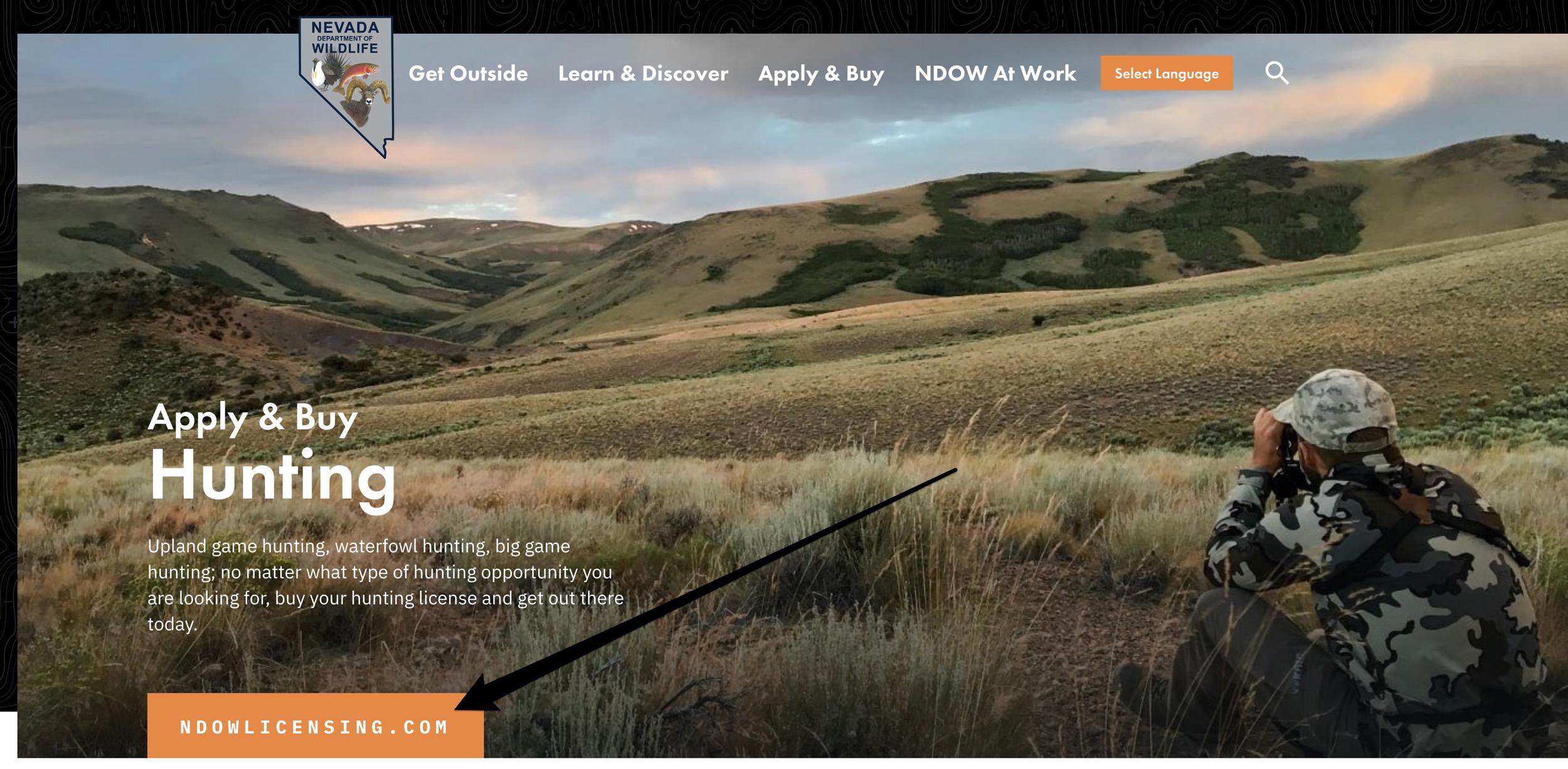 Jumping over to the NDOW licensing website