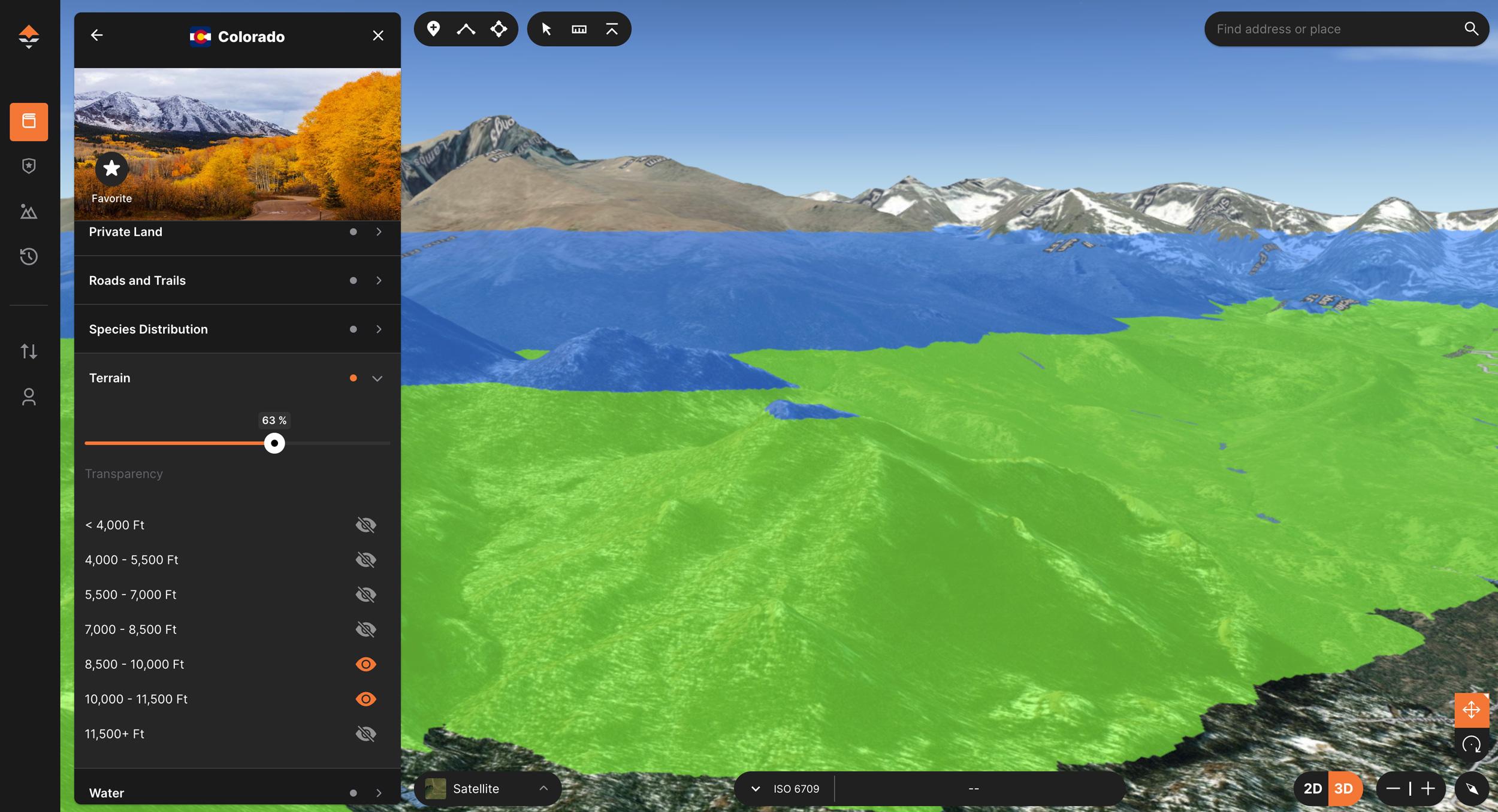 Using elevation bands in 3D on GOHUNT Maps when e-scouting for mule deer