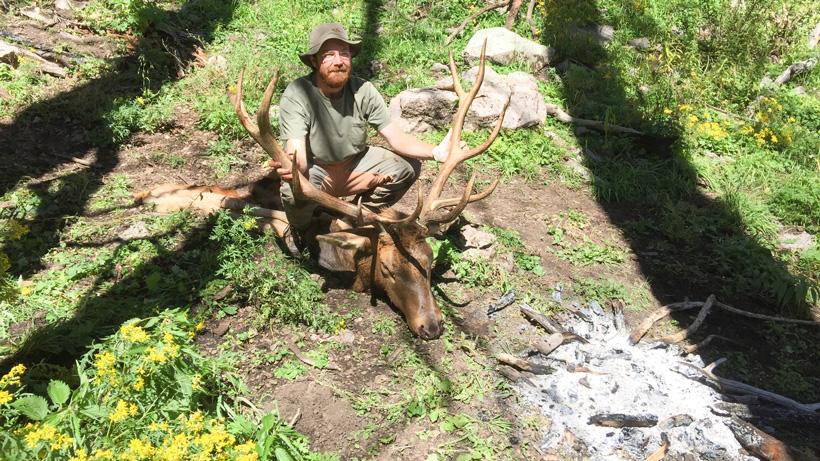 Aaron Purdy with his bull elk