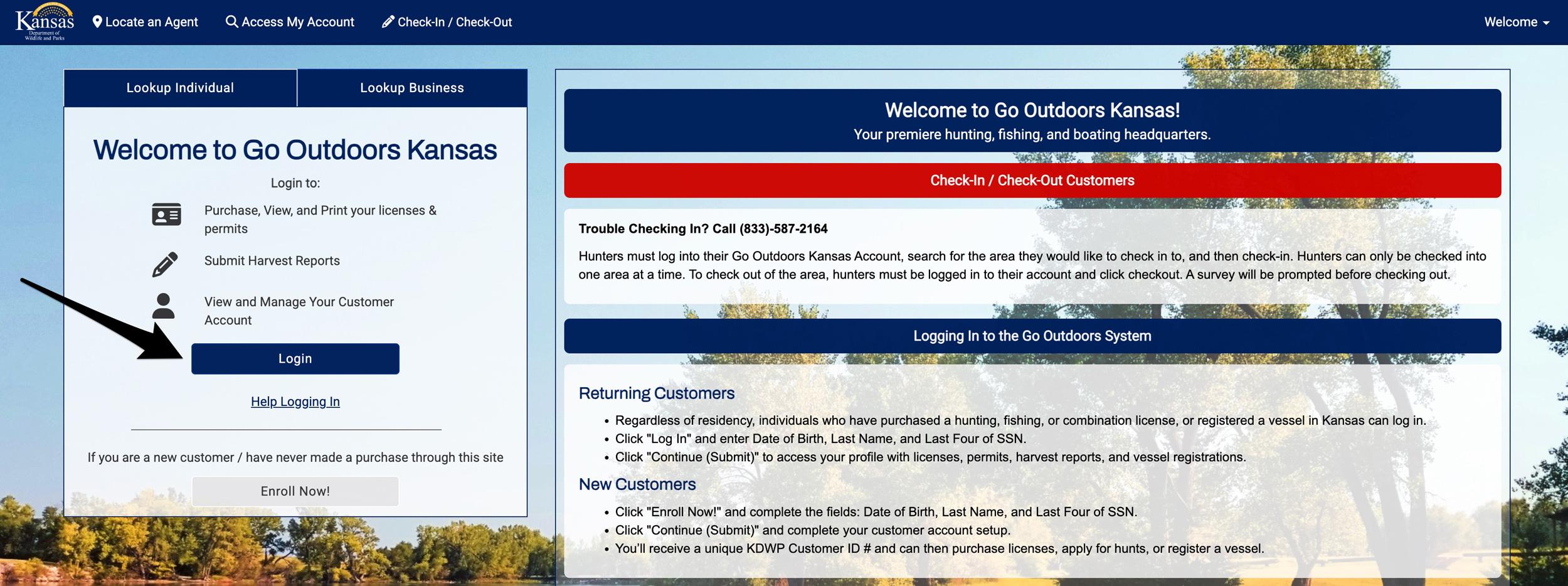 Login to your Go Outdoors Kansas account