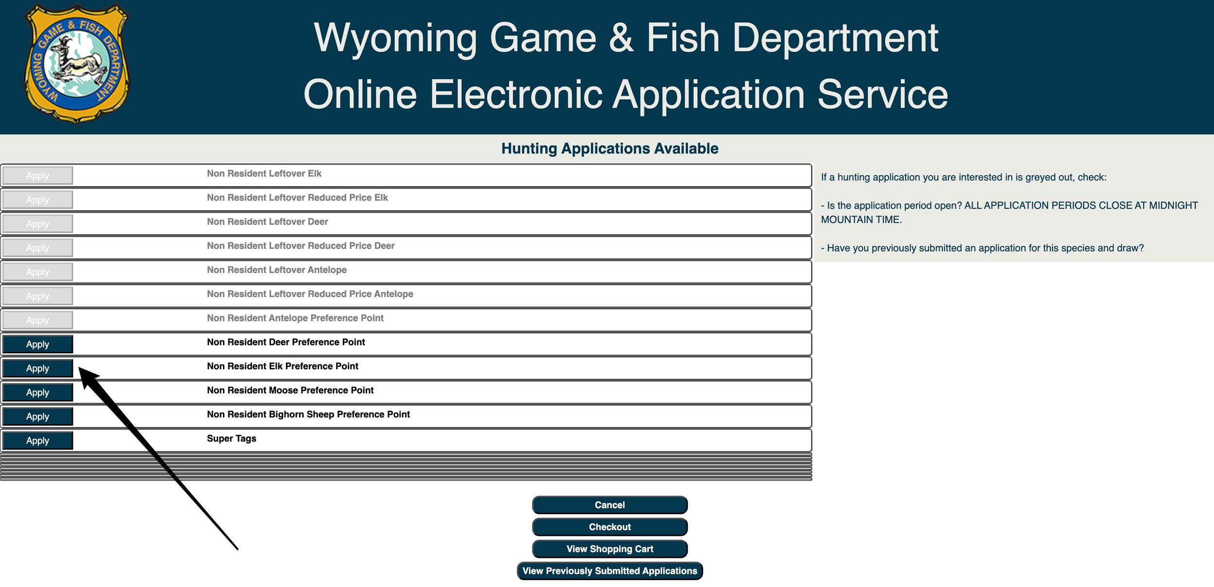 Adding more Wyoming species to purchase preference points for