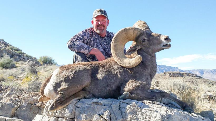 Louie somers with a desert bighorn sheep taken with 7l outfitters