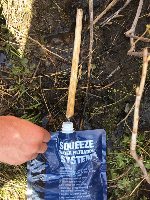 Getting water from small mountain seep