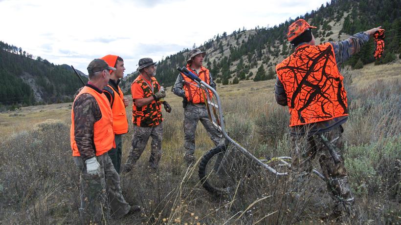 Spotting the bull elk for packing out