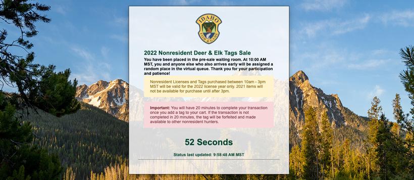 Tactics for Idaho's 2024 nonresident OTC general season elk and deer tag sale date - 5