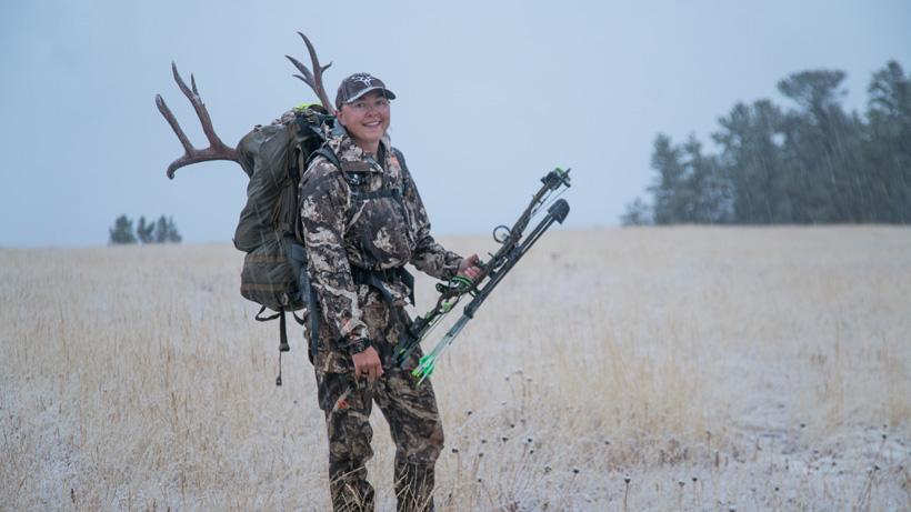 Jordan budd packing out her mule deer