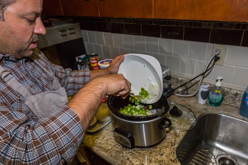 9 adding vegetables to crock pot