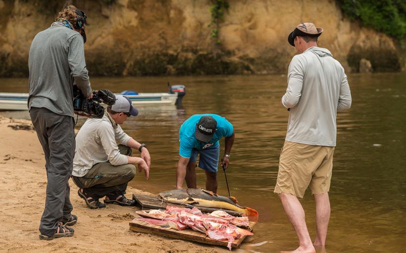 Steve rinella filming for meateater show