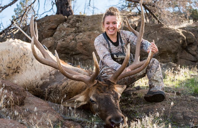 2016 oregon bull elk taken by alexis webb