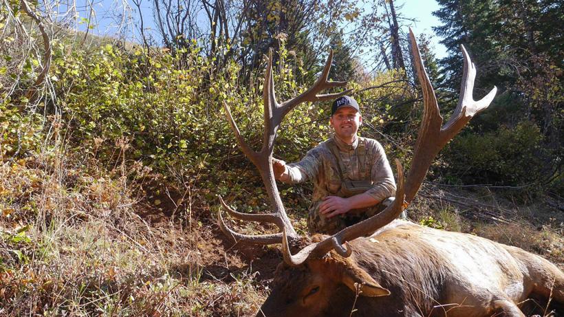Scott salmon with a washington archery bull elk