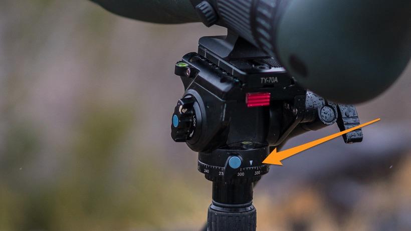 Using the degree indicator on Sirui tripod head