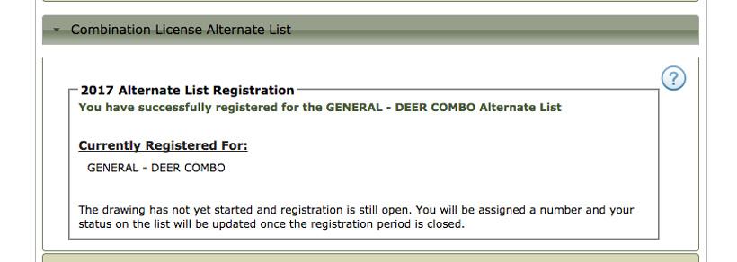 2017 montana combination license alternate list successful application