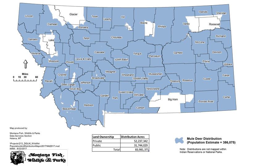 2017 montana mule deer population estimate