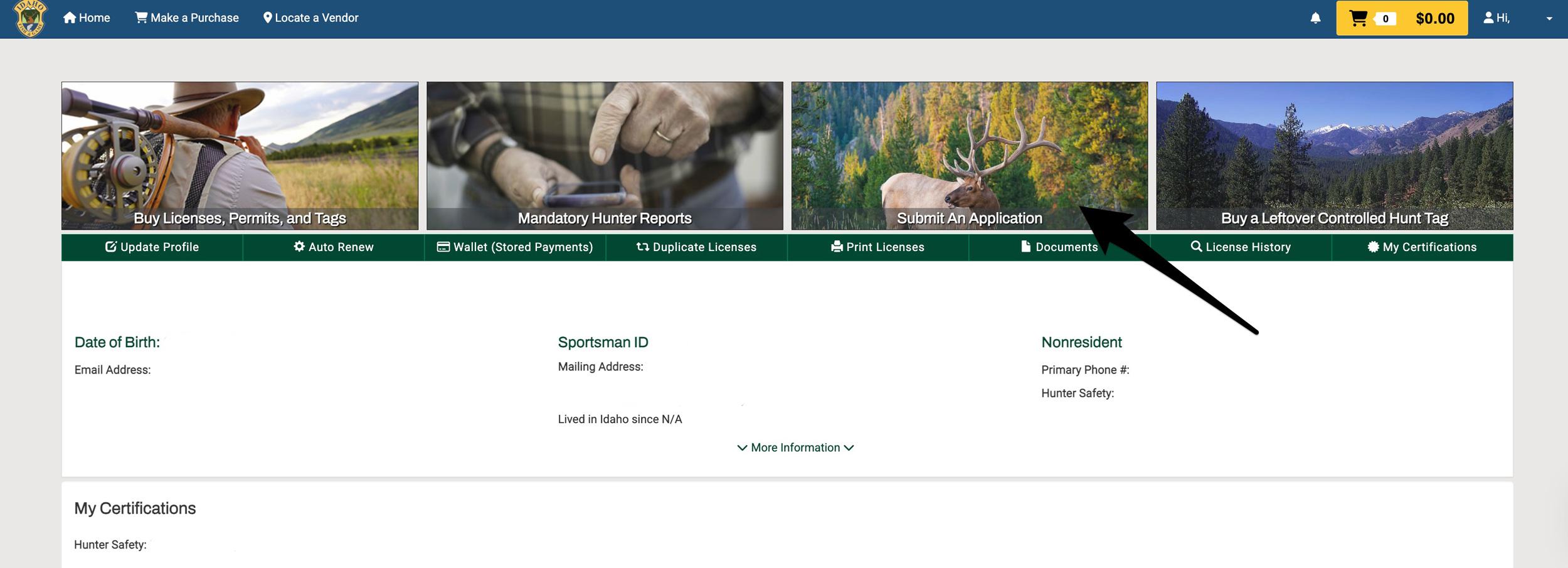 Submit a nonresident general season deer or elk draw application