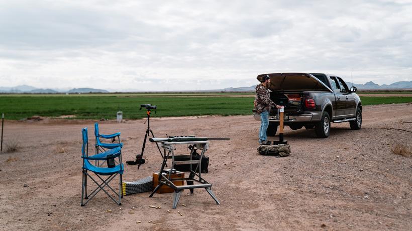 Practicing at rifle range