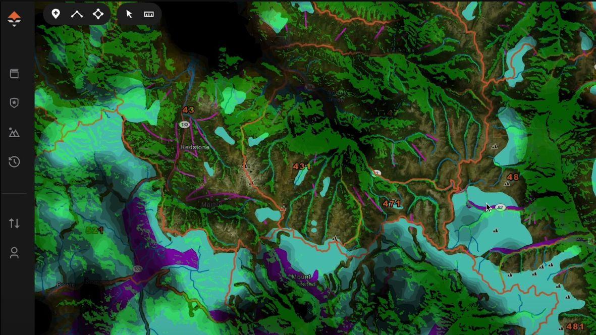 Species distribution layer showing elk concentration zones