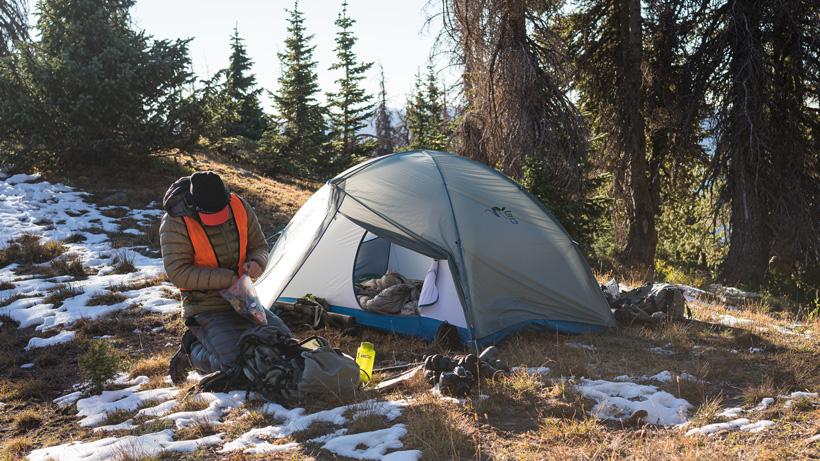Stone glacier skyscraper 2 person tent on mule deer hunt