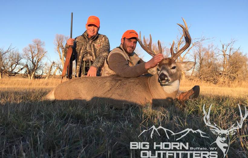 Nontypical whitetail buck taken with big horn outfitters