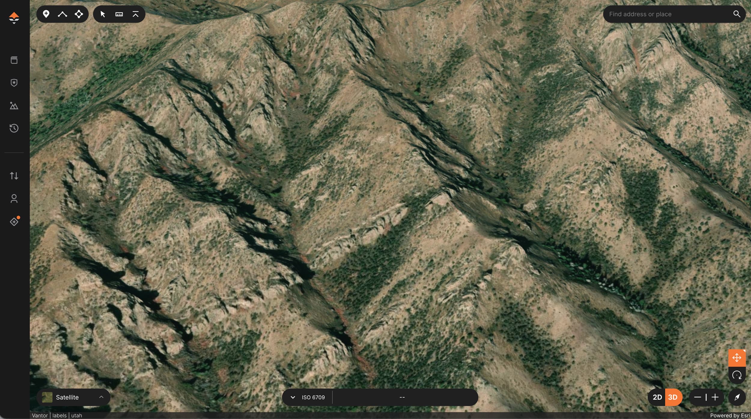 Viewing satellite imagery in 3D on GOHUNT Maps