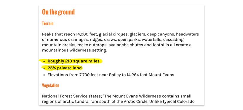 Terrain and backcountry information