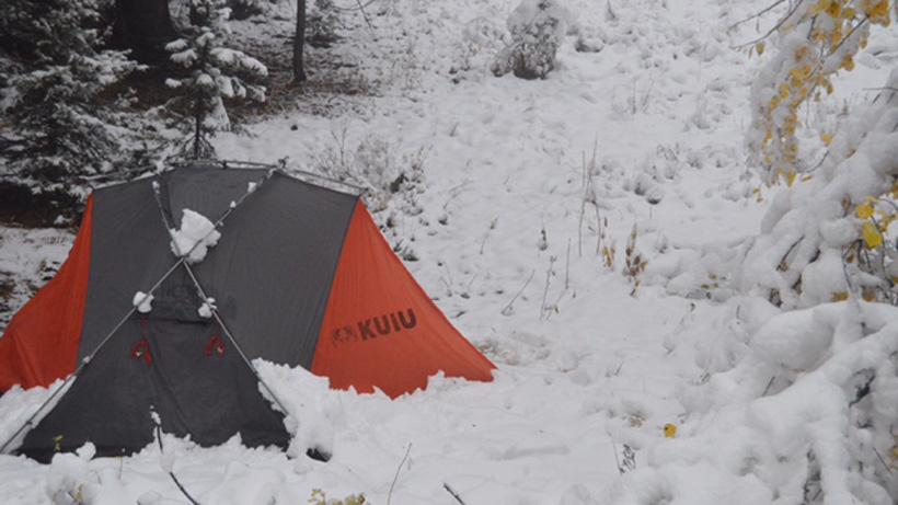 Camping in a snowstorm