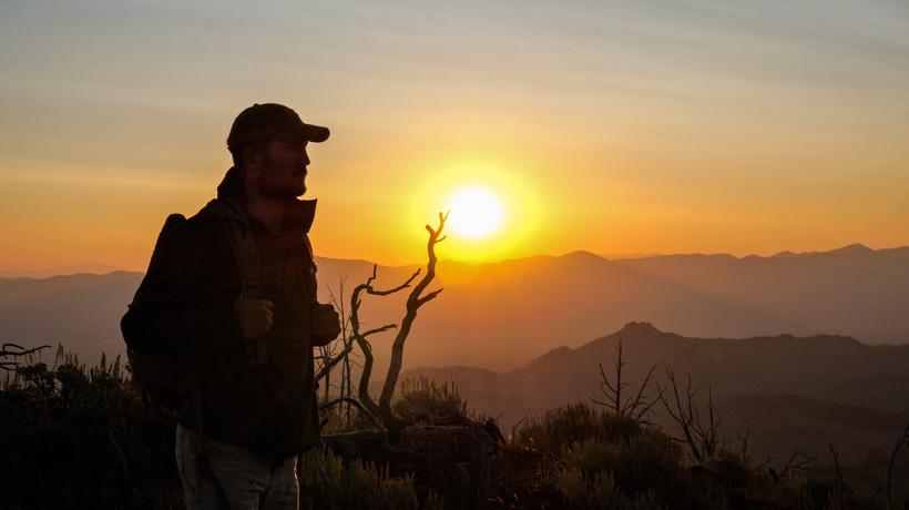 Hiking through the desert elk country of nevada