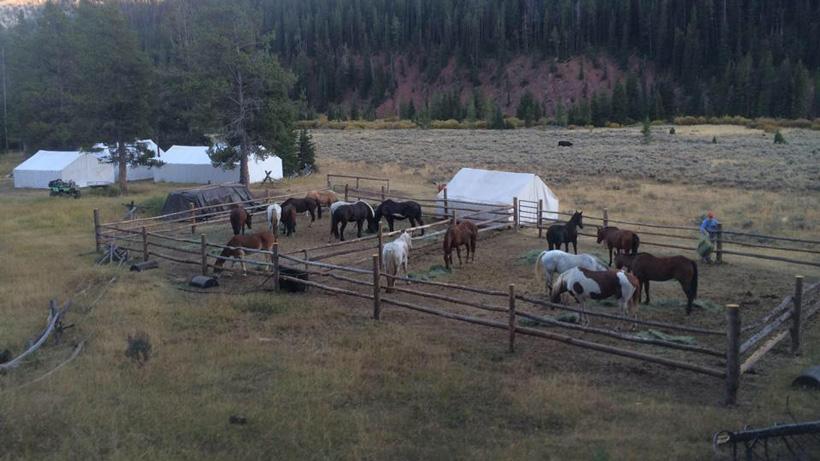 Outfitter hunting camp in the backcountry