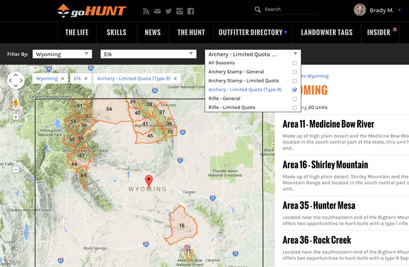 Wyoming unit filtering