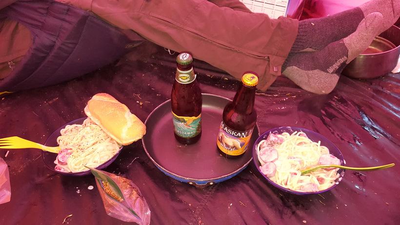 Last meal at sheep camp