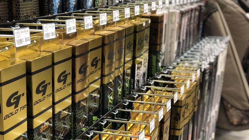 Gold tip arrows in store