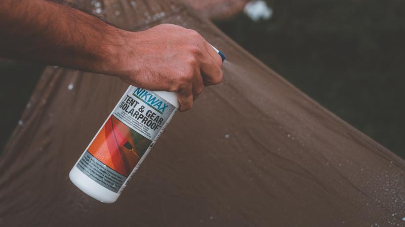 Waterproof spray on tent