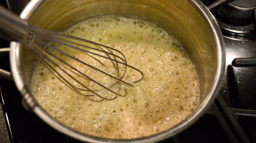 Saucepan making beer cheese