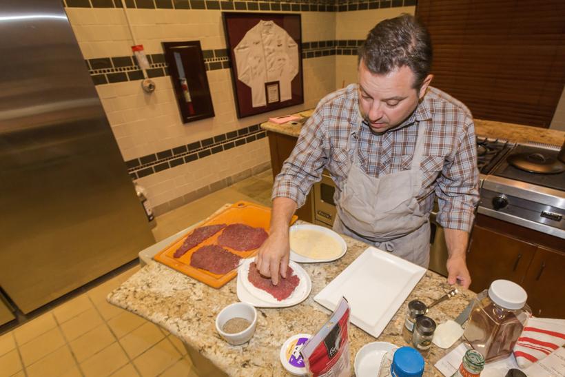 8 adding batter to elk meat