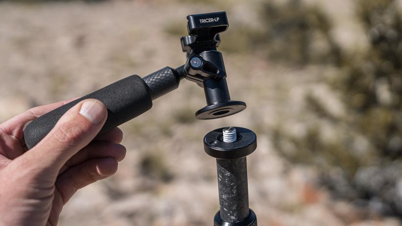 Placing tripod head back on tripod with teflon tape