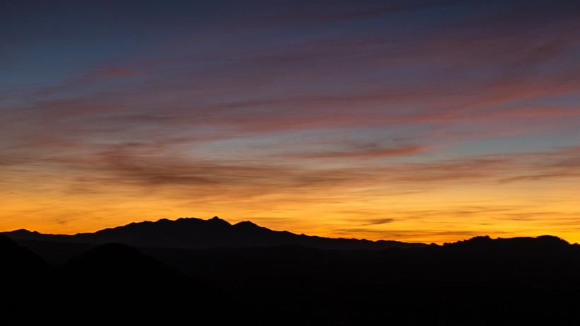 Sunset during an arizona coues deer hunt