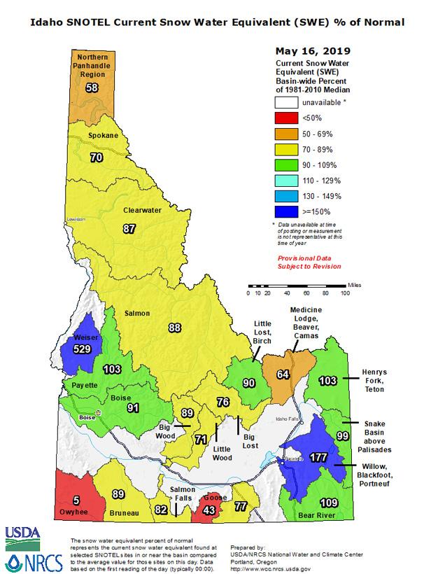 Idaho moisture levels 2019