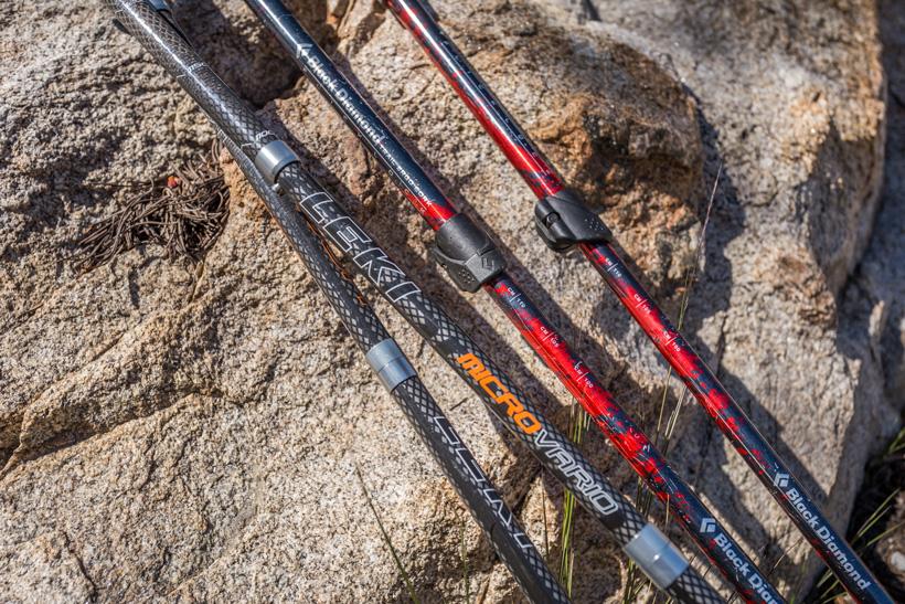 Carbon fiber and aluminum trekking poles