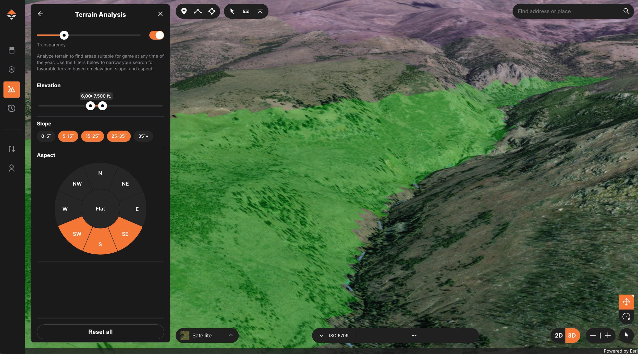 Using GOHUNT Terrain Analysis Tool to help highlight spring bear spots