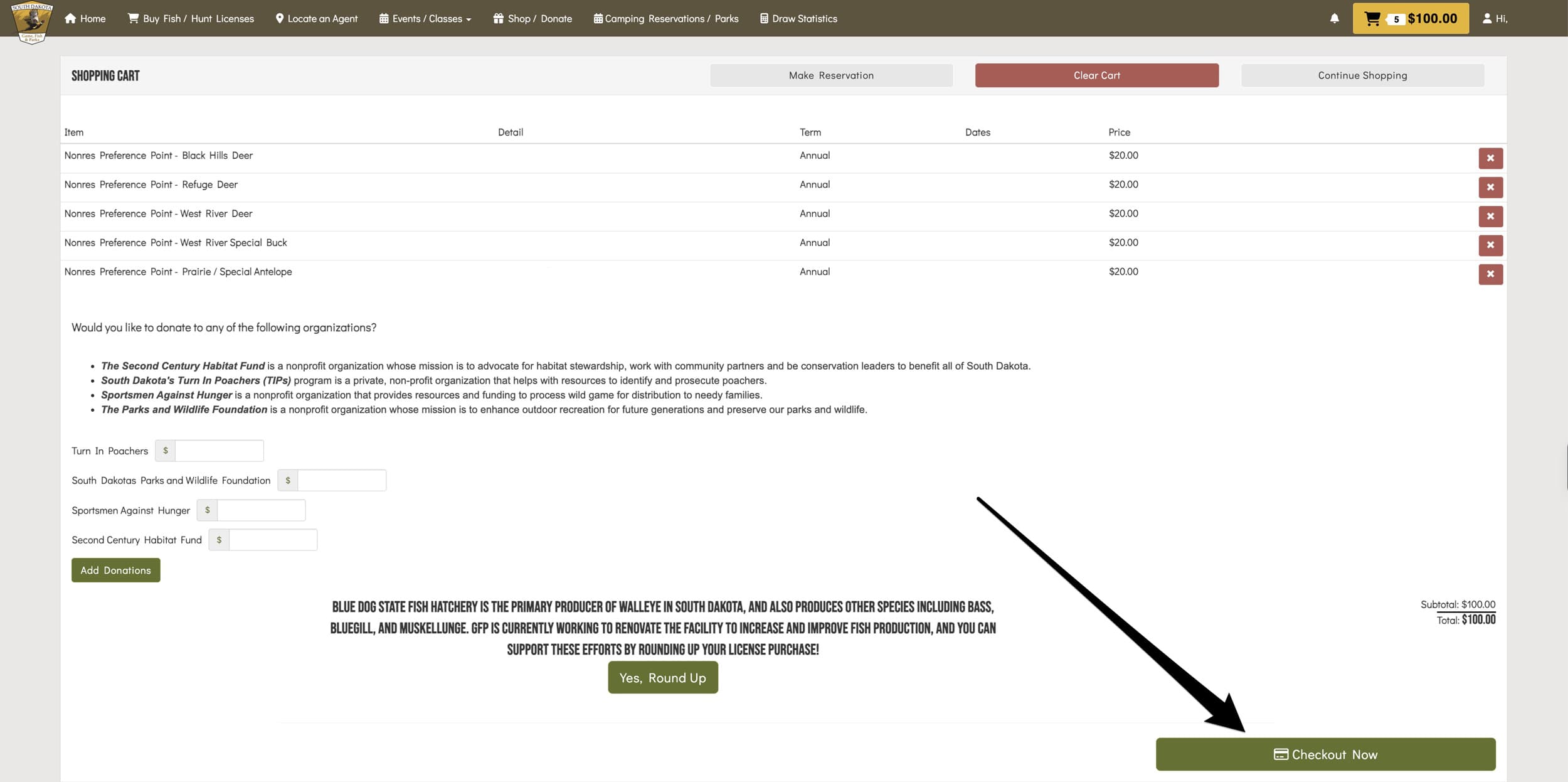 Reviewing South Dakota preference points selection
