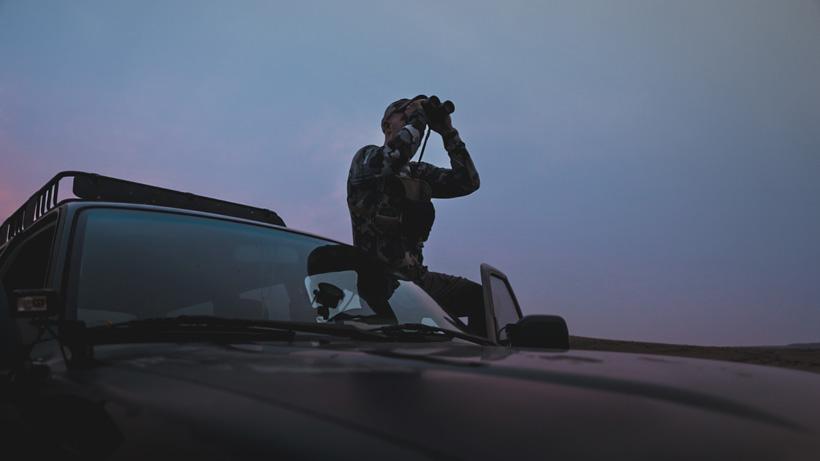 Glassing for antelope from truck
