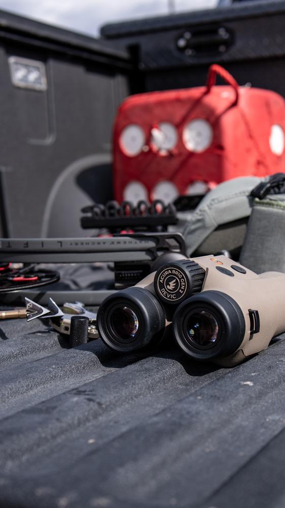 Revic Acura BR10 Gen 2 rangefinding binocular on tailgate