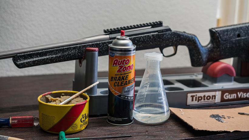 Brake cleaner or acetone for cleaning oils off parts