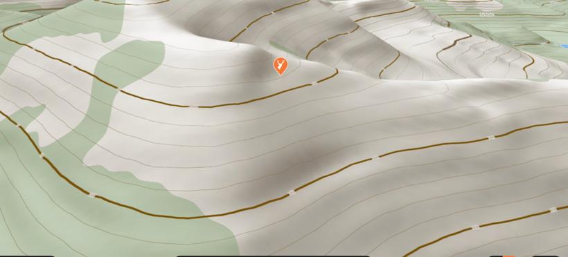 Cliff buck example on gohunt topographical map
