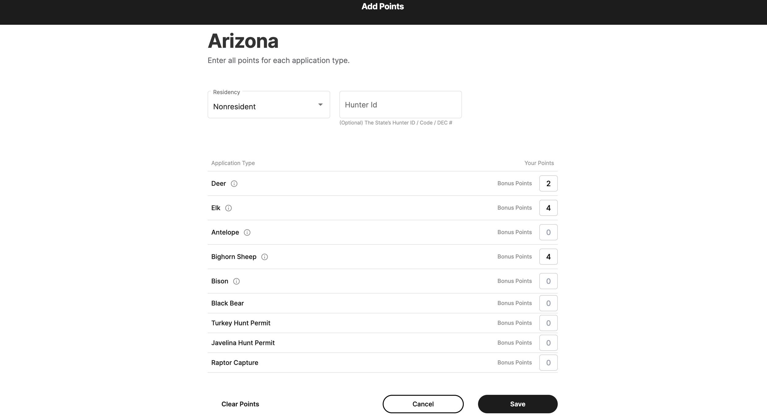 Adding all your bonus points to a state